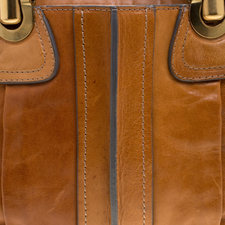 Pre Owned Chloe Cognac Leather Small Heloise Bag