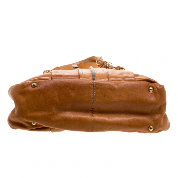 Pre Owned Chloe Cognac Leather Small Heloise Bag