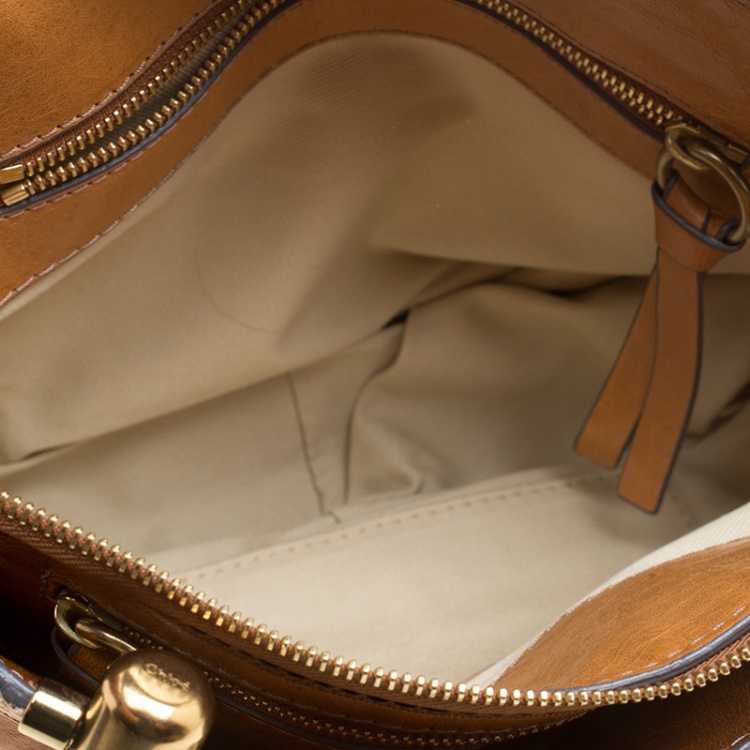 Pre Owned Chloe Cognac Leather Small Heloise Bag