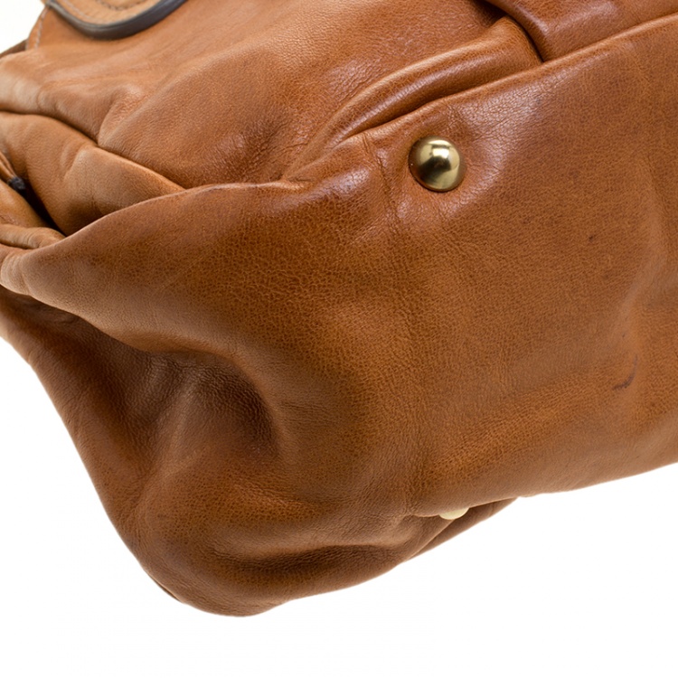 Pre Owned Chloe Cognac Leather Small Heloise Bag