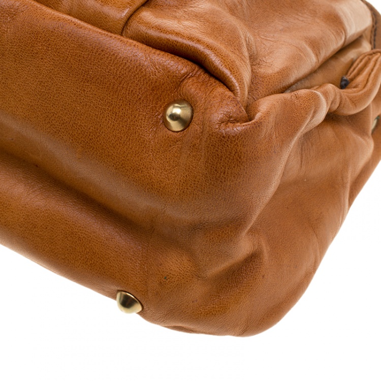 Pre Owned Chloe Cognac Leather Small Heloise Bag