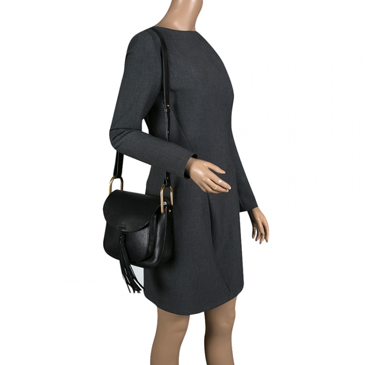 Pre Owned Chloe Black Leather Medium Hudson Shoulder Bag