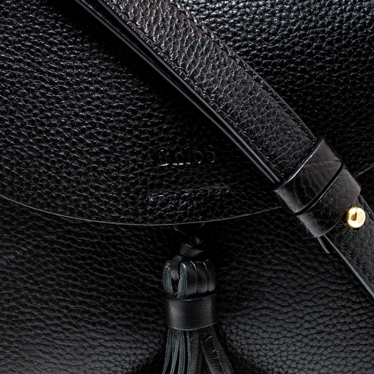Pre Owned Chloe Black Leather Medium Hudson Shoulder Bag
