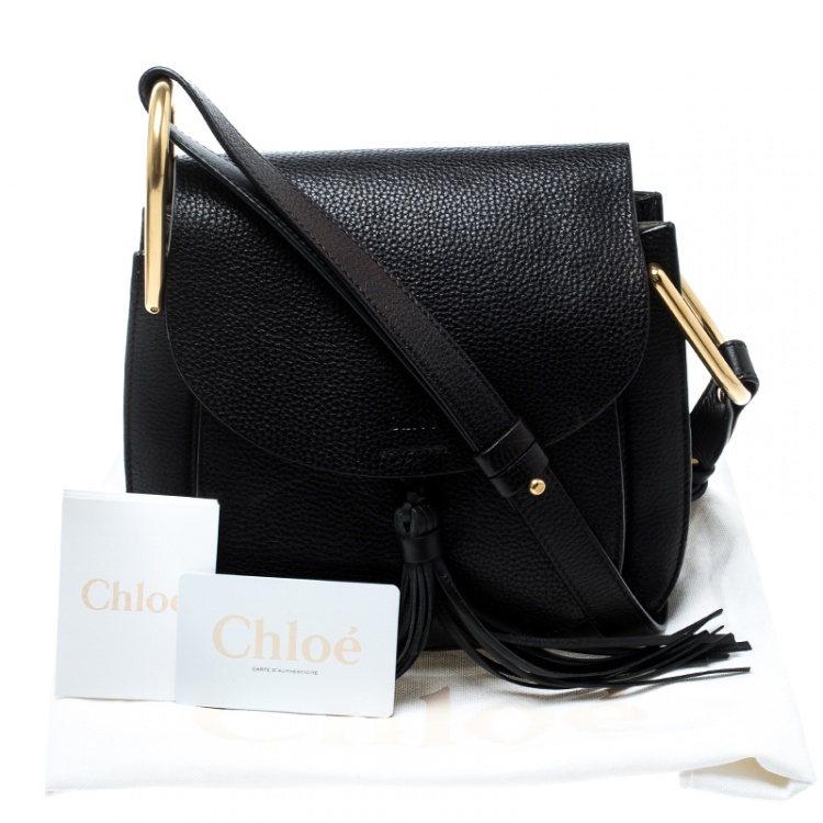 Pre Owned Chloe Black Leather Medium Hudson Shoulder Bag