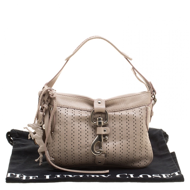 Pre Owned Chloe Beige Leather Laser Cut Shoulder Bag