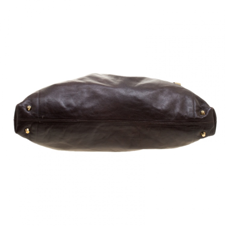Pre Owned Chloe Brown Leather Victoria Tote