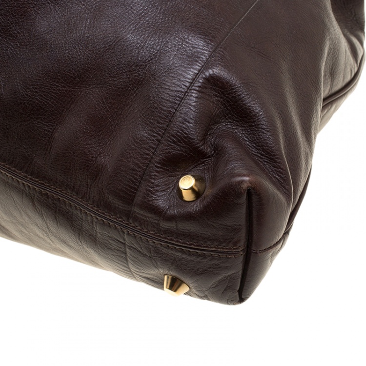 Pre Owned Chloe Brown Leather Victoria Tote