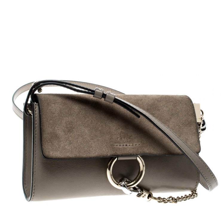مملوكة مسبقًا Chloe Light Taupe Leather Mini Faye Shoulder Bag