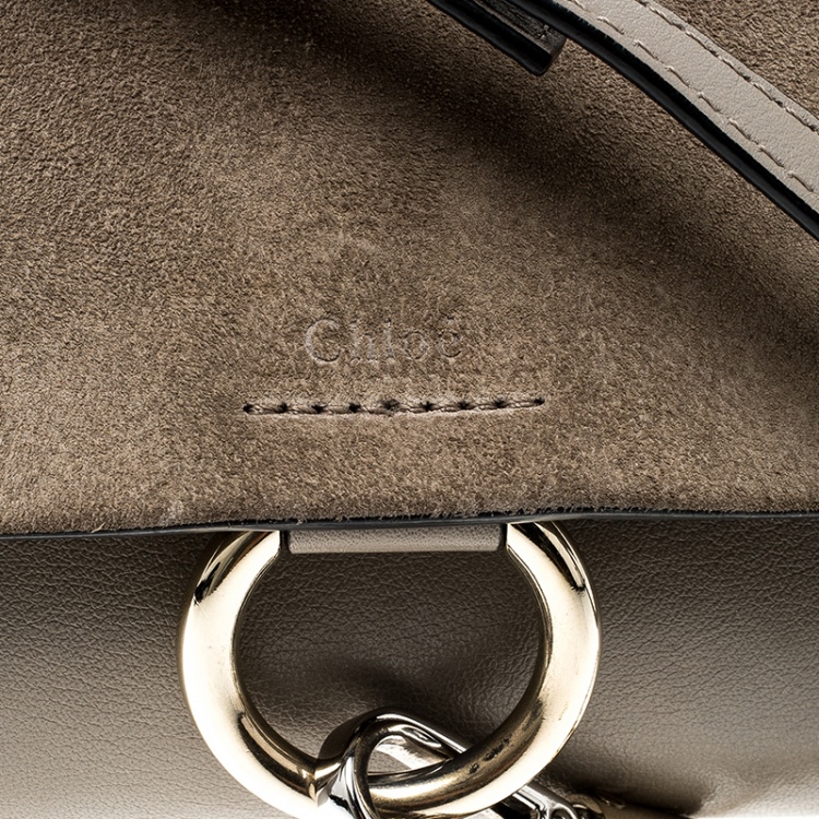 مملوكة مسبقًا Chloe Light Taupe Leather Mini Faye Shoulder Bag