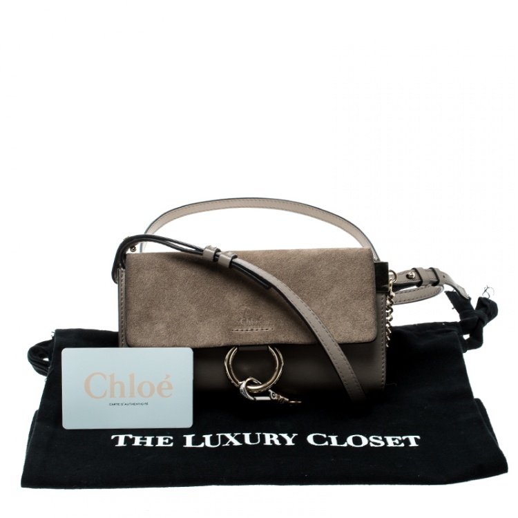مملوكة مسبقًا Chloe Light Taupe Leather Mini Faye Shoulder Bag