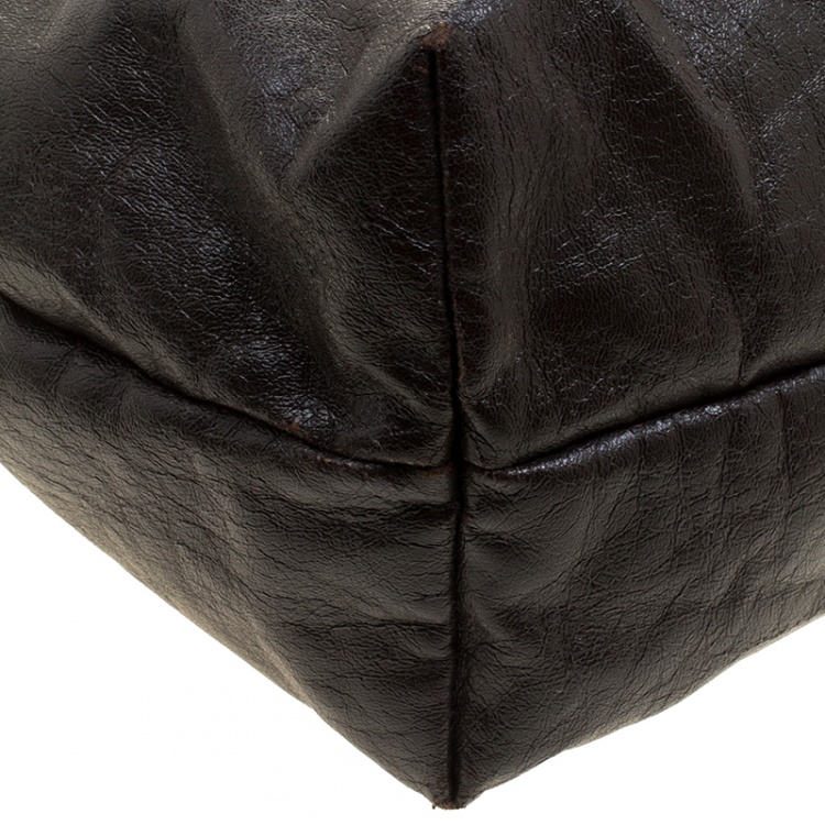 Pre Owned Chloe Brown Faux Leather Tote