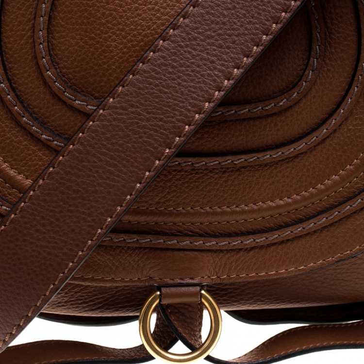 Pre Owned Chloe Brown Leather Medium Marcie Crossbody Bag