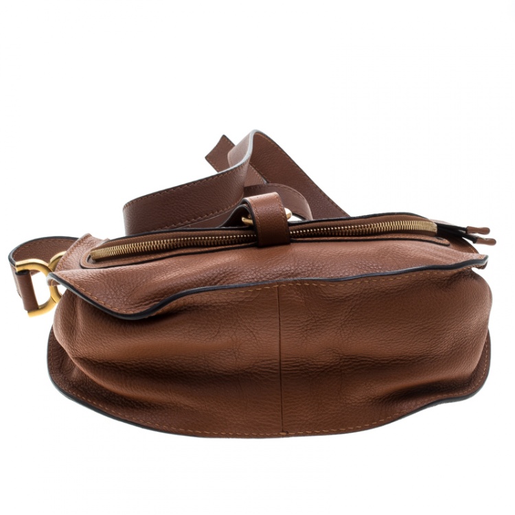 Pre Owned Chloe Brown Leather Medium Marcie Crossbody Bag