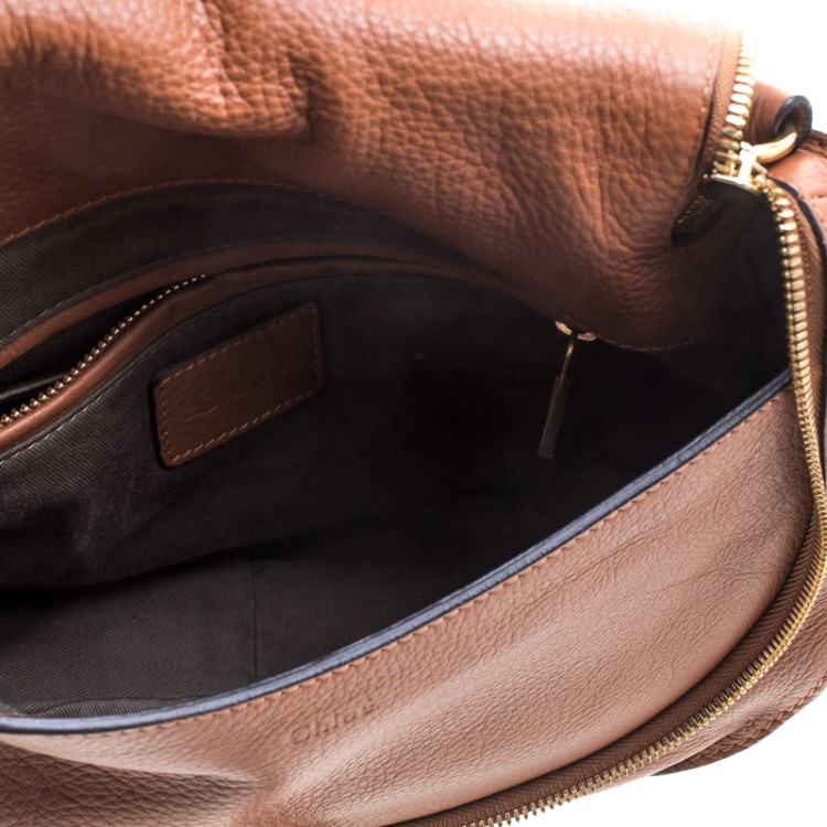 Pre Owned Chloe Brown Leather Medium Marcie Crossbody Bag