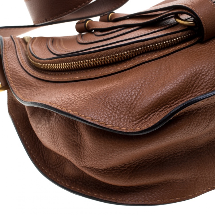 Pre Owned Chloe Brown Leather Medium Marcie Crossbody Bag