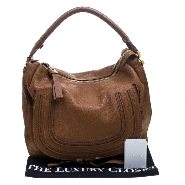 Pre Owned Chloe Brown Leather Large Marcie Hobo