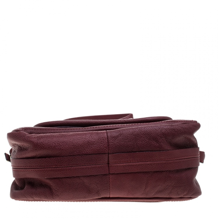 مملوكة مسبقًا Chloe Burgundy Leather Small Paraty Shoulder Bag