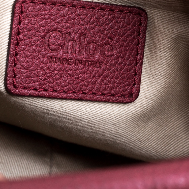 مملوكة مسبقًا Chloe Burgundy Leather Small Paraty Shoulder Bag