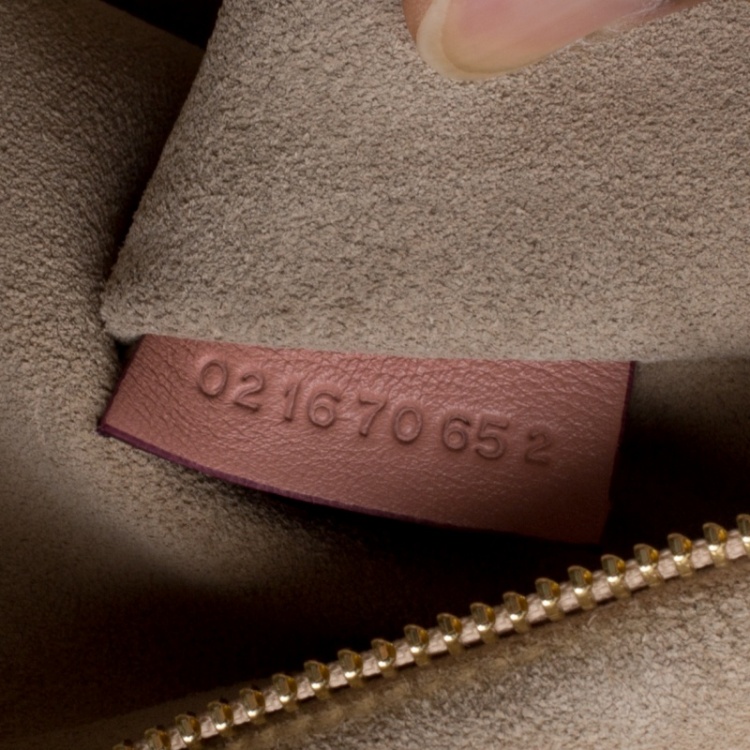 Pre Owned Chloe Peach/Burgundy Leather and Suede Faye Shoulder Bag