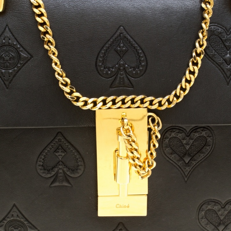 مملوكة مسبقًا Chloe Black Leather Small Drew Shoulder Bag