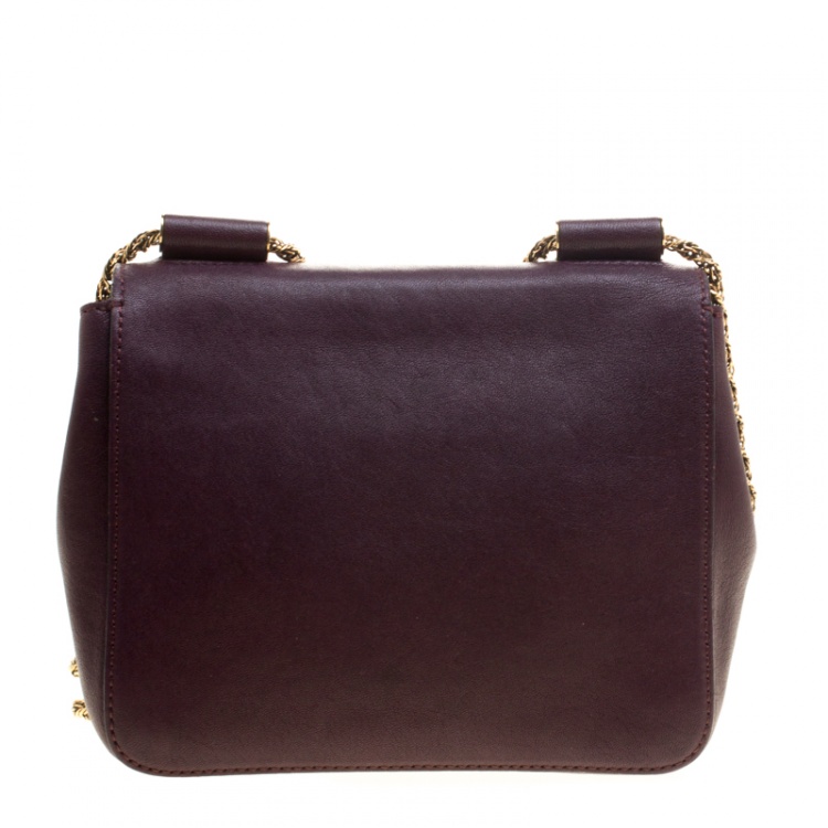 Pre Owned Chloe Purple Leather Small Elsie Shoulder Bag
