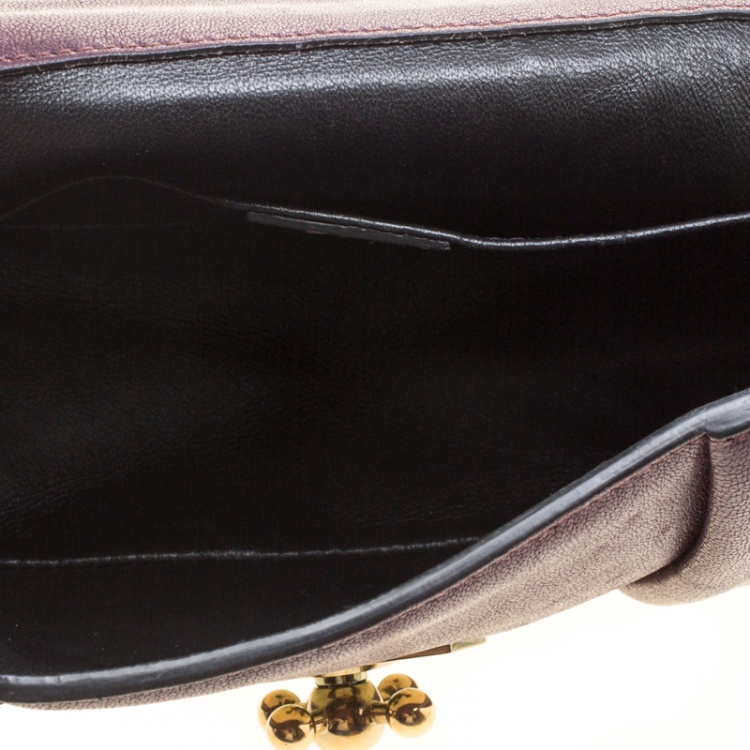 Pre Owned Chloe Purple Leather Small Elsie Shoulder Bag