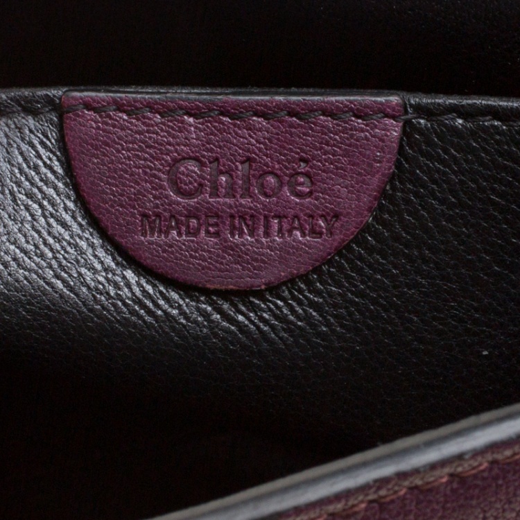 Pre Owned Chloe Purple Leather Small Elsie Shoulder Bag