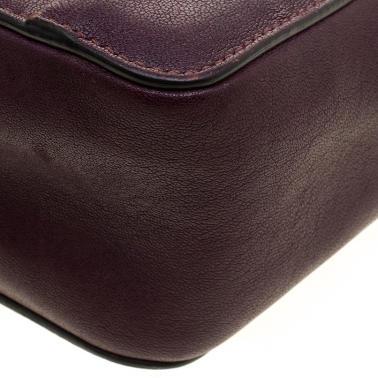 Pre Owned Chloe Purple Leather Small Elsie Shoulder Bag