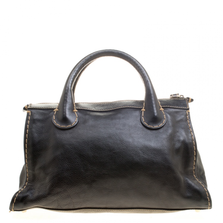 Pre Owned Chloe Black Leather Edith Satchel