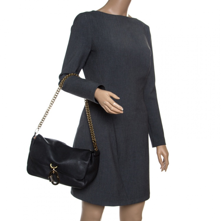 Pre Owned Chloe Black Leather Chain Shoulder Bag