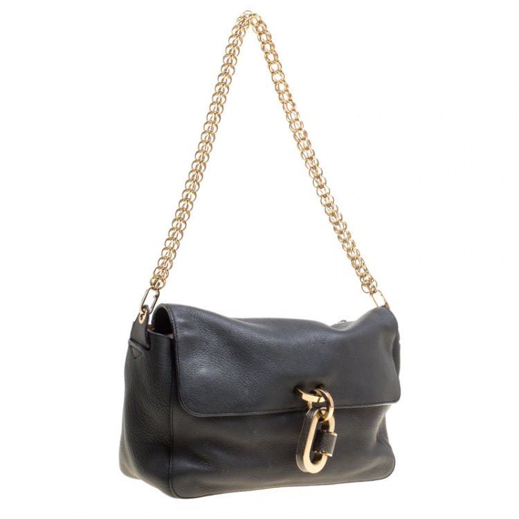 Pre Owned Chloe Black Leather Chain Shoulder Bag