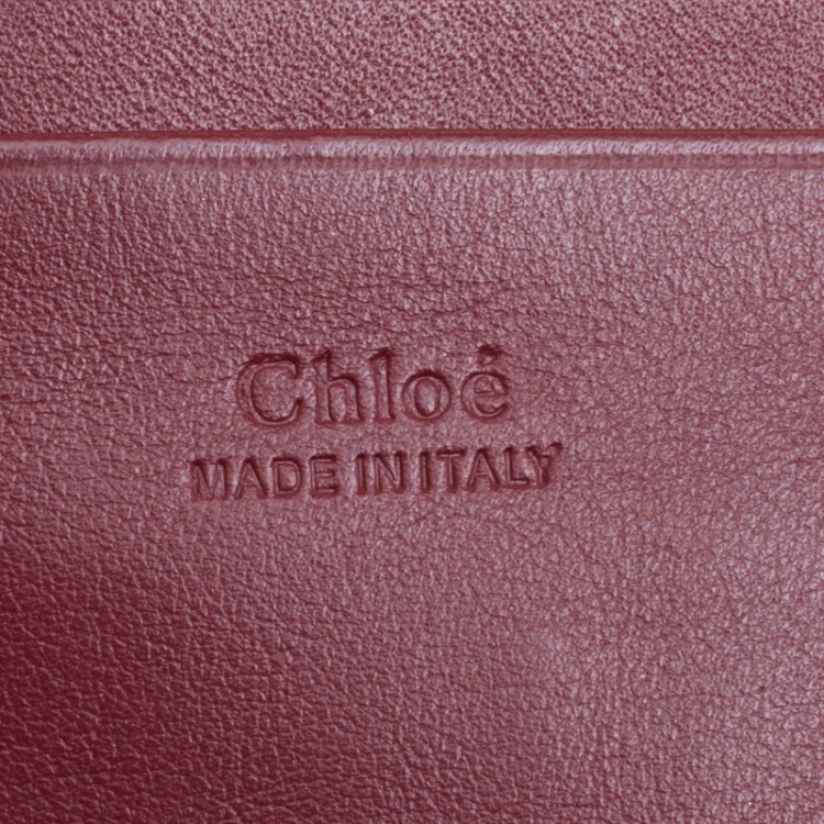 Pre Owned Chloe Burgundy Leather and Suede Mini Faye Shoulder Bag