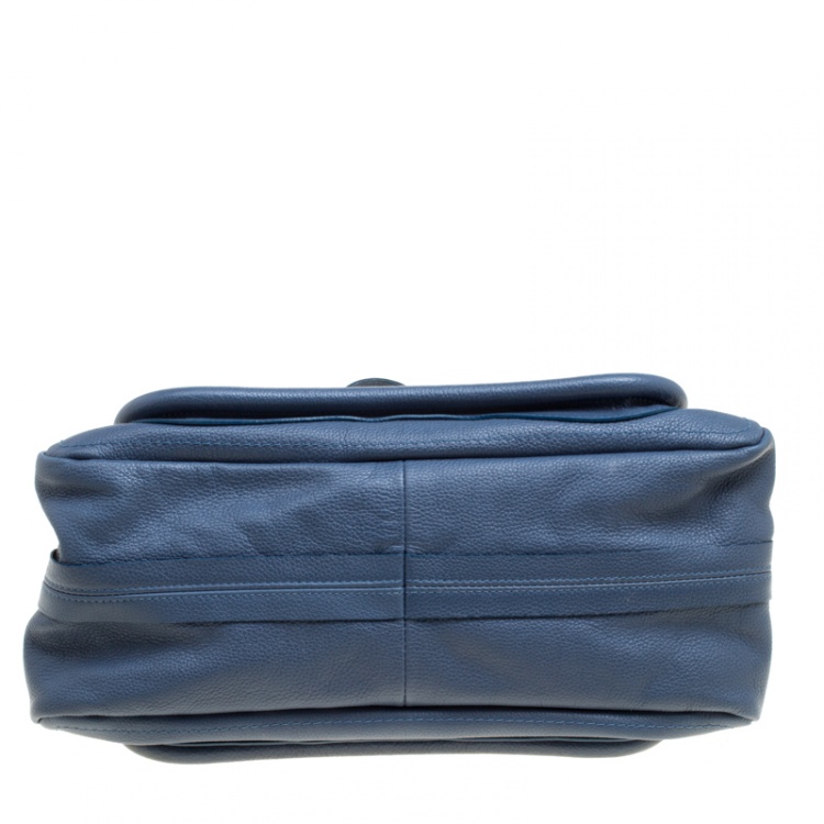 Pre Owned Chloe Blue Leather Medium Paraty Shoulder Bag