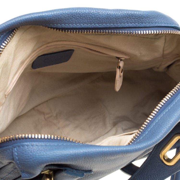 Pre Owned Chloe Blue Leather Medium Paraty Shoulder Bag