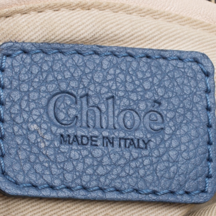 Pre Owned Chloe Blue Leather Medium Paraty Shoulder Bag
