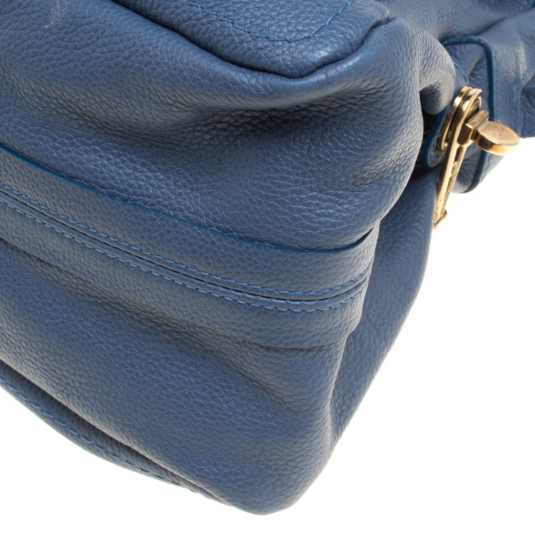 Pre Owned Chloe Blue Leather Medium Paraty Shoulder Bag
