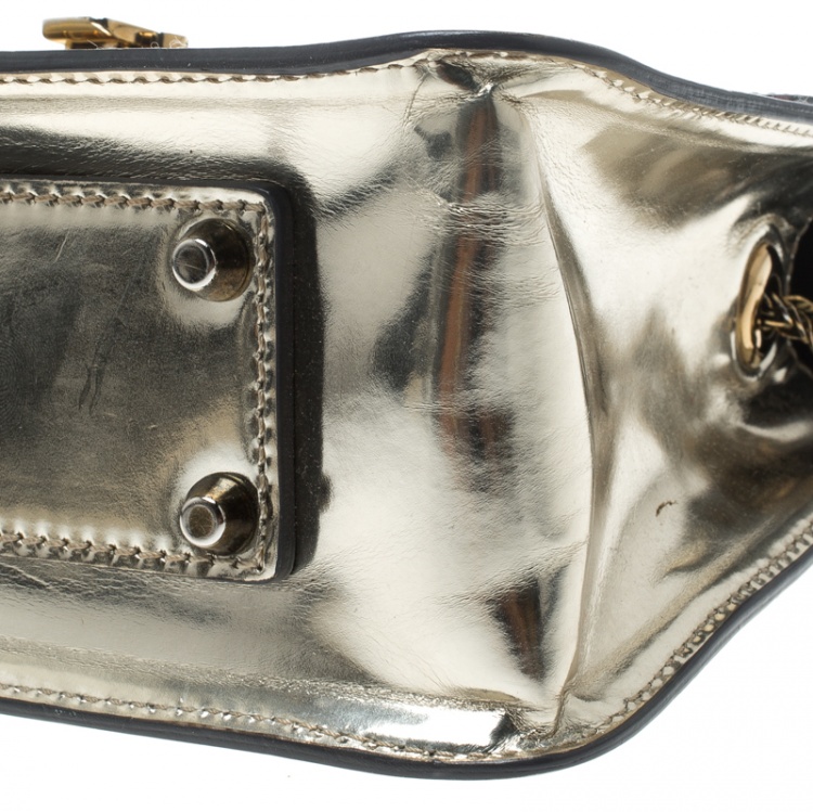 Pre Owned Chloe Metallic Gold Leather Sally Shoulder Bag