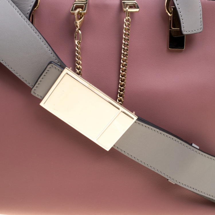 Pre Owned Chloe Beige/Grey Leather Medium Baylee Tote
