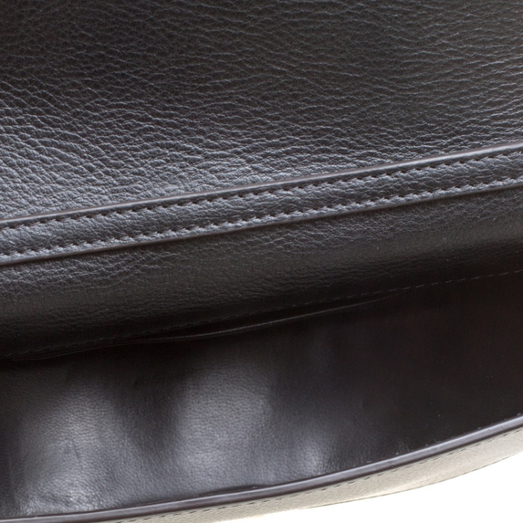 Pre Owned Chloe Black Leather Small Nile Minaudière Crossbody Bag