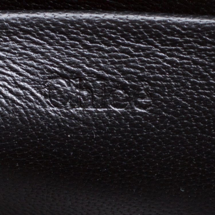 Pre Owned Chloe Black Leather Small Nile Minaudière Crossbody Bag