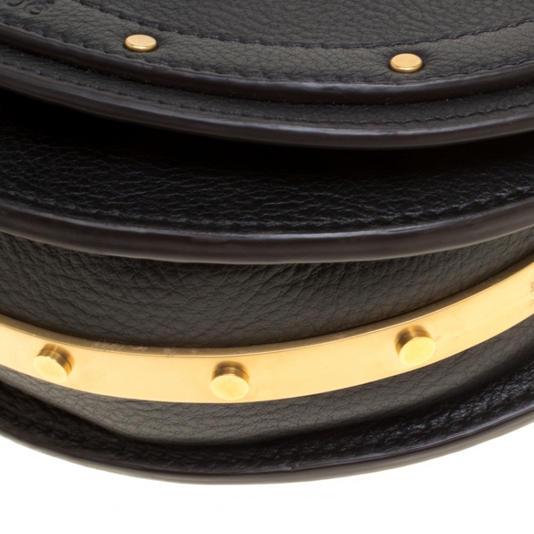 Pre Owned Chloe Black Leather Small Nile Minaudière Crossbody Bag