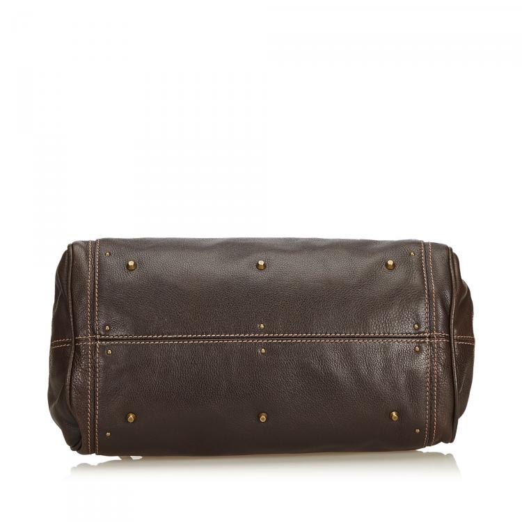 Pre Owned Chloe Dark Brown Leather Paddington Everyday Bag