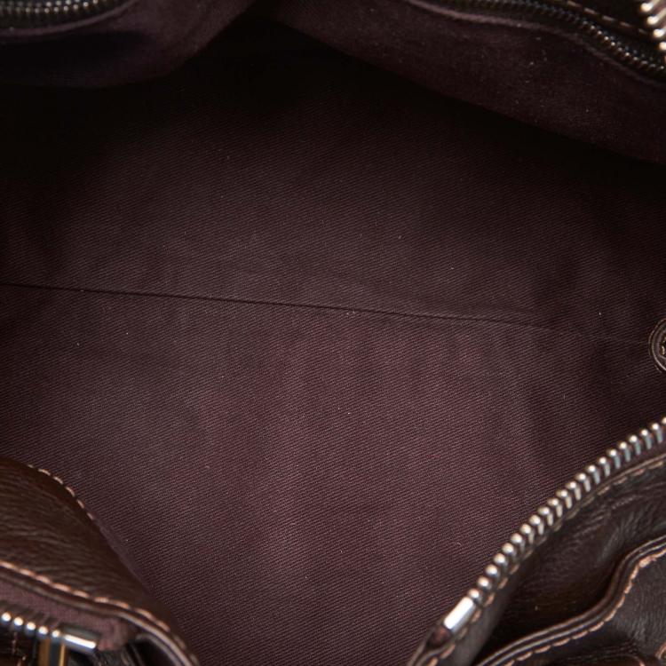Pre Owned Chloe Dark Brown Leather Paddington Everyday Bag