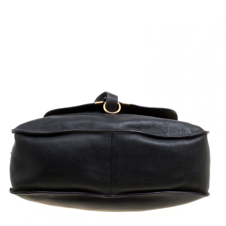 Pre Owned Chloe Black Leather Medium Marcie Top Handle Bag