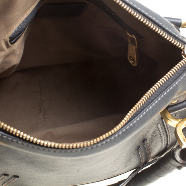 Pre Owned Chloe Black Leather Medium Marcie Top Handle Bag
