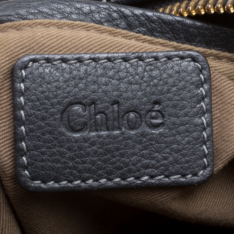 Pre Owned Chloe Black Leather Medium Marcie Top Handle Bag