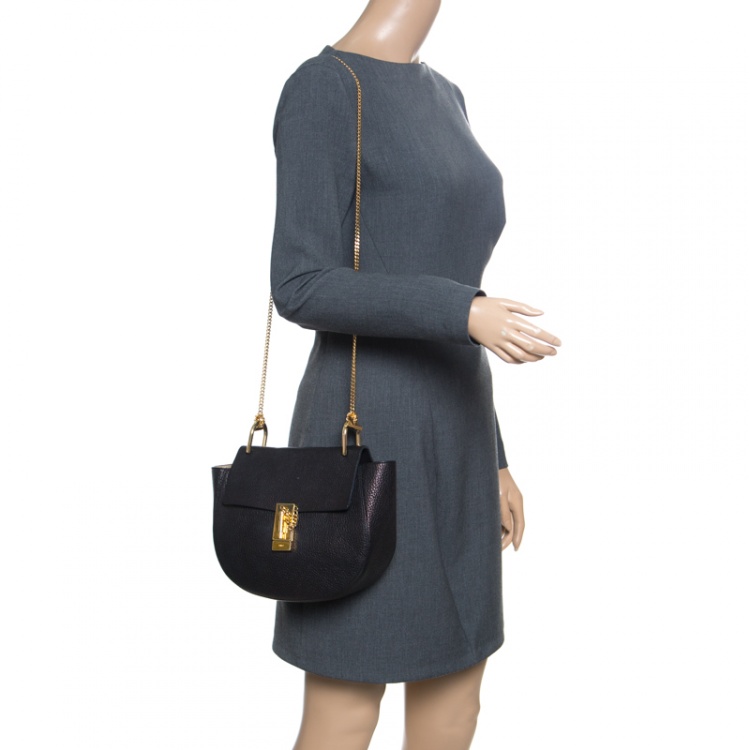 Pre Owned Chloe Black Leather Small Drew Shoulder Bag