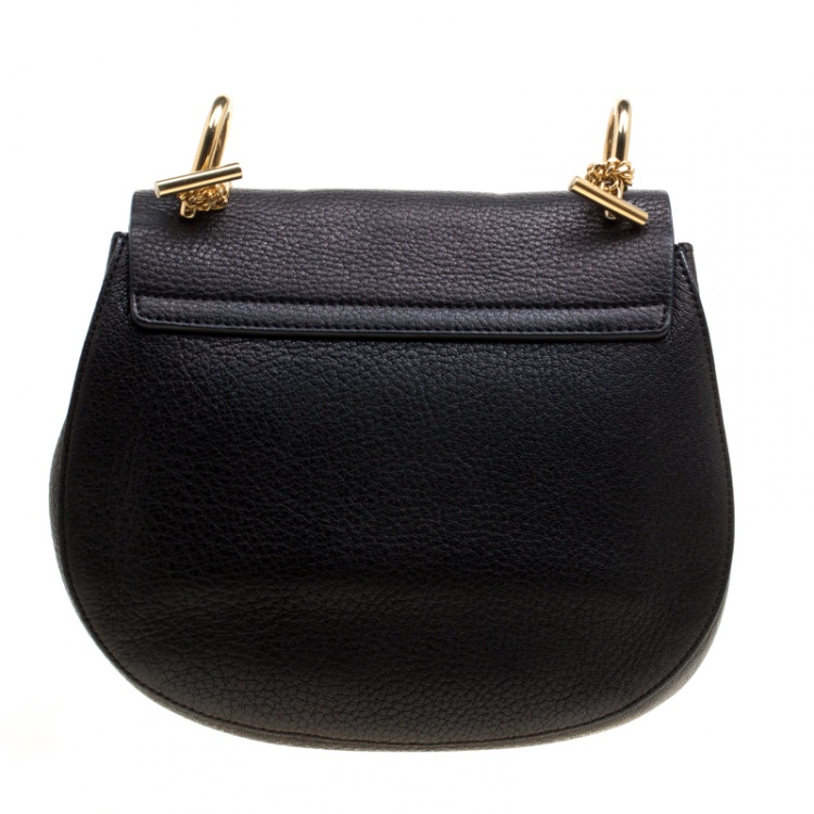 Pre Owned Chloe Black Leather Small Drew Shoulder Bag