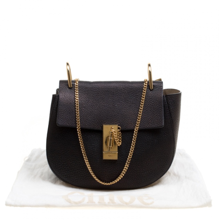 Pre Owned Chloe Black Leather Small Drew Shoulder Bag