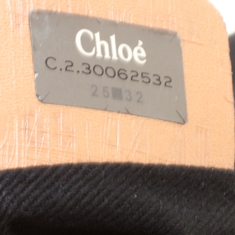 Pre Owned Chloe Black Leather Front Pocket Sally Tote